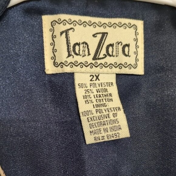 Tan Zara Patchwork Vest with Plaid, Suede and Corduroy Accents Women's Size 2X - Picture 5 of 6